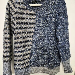 Blue and Cream Patterned Sweater